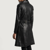 Moonlight Black Leather Trench Coat